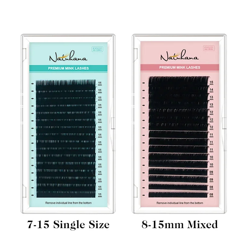 NATUHANA Personal False Eyelashes, Natural PBT Eyelash Extension, Synthetic Eyelashes, Cosmetic Supplies, B, C,D, Curl Eyelashes