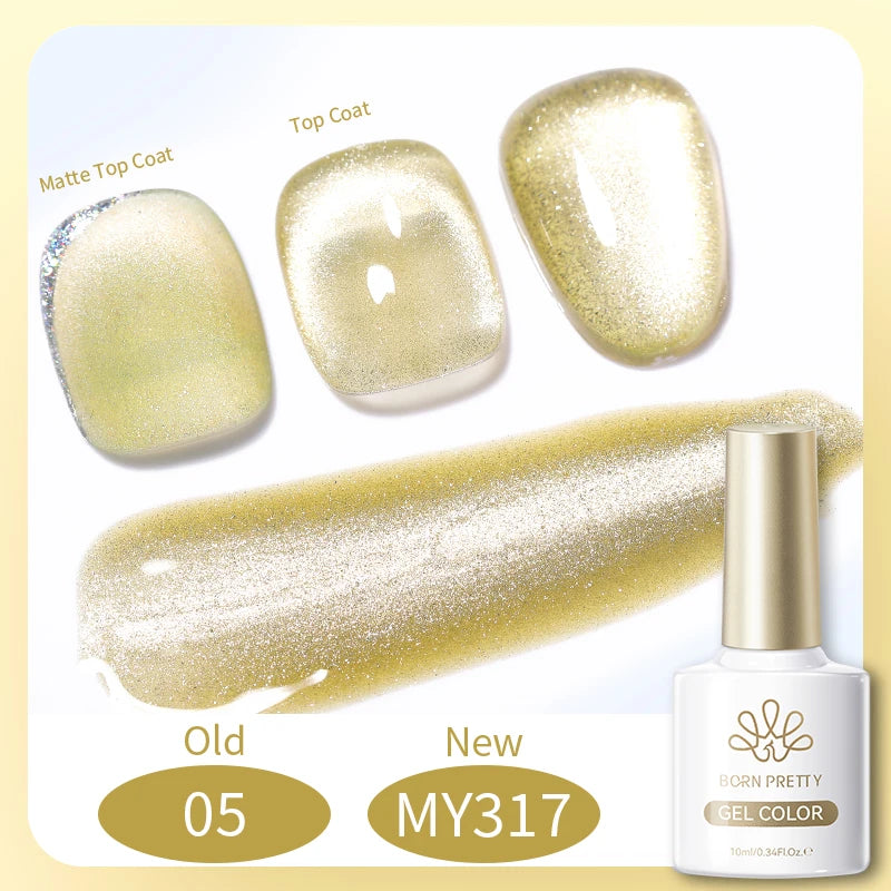 BORN PRETTY 10ml Dark Red Cat Magnetic Gel Nail Polish for Winter Nails DIY Jelly Glass Silver-Light Varnis Semi Permanent