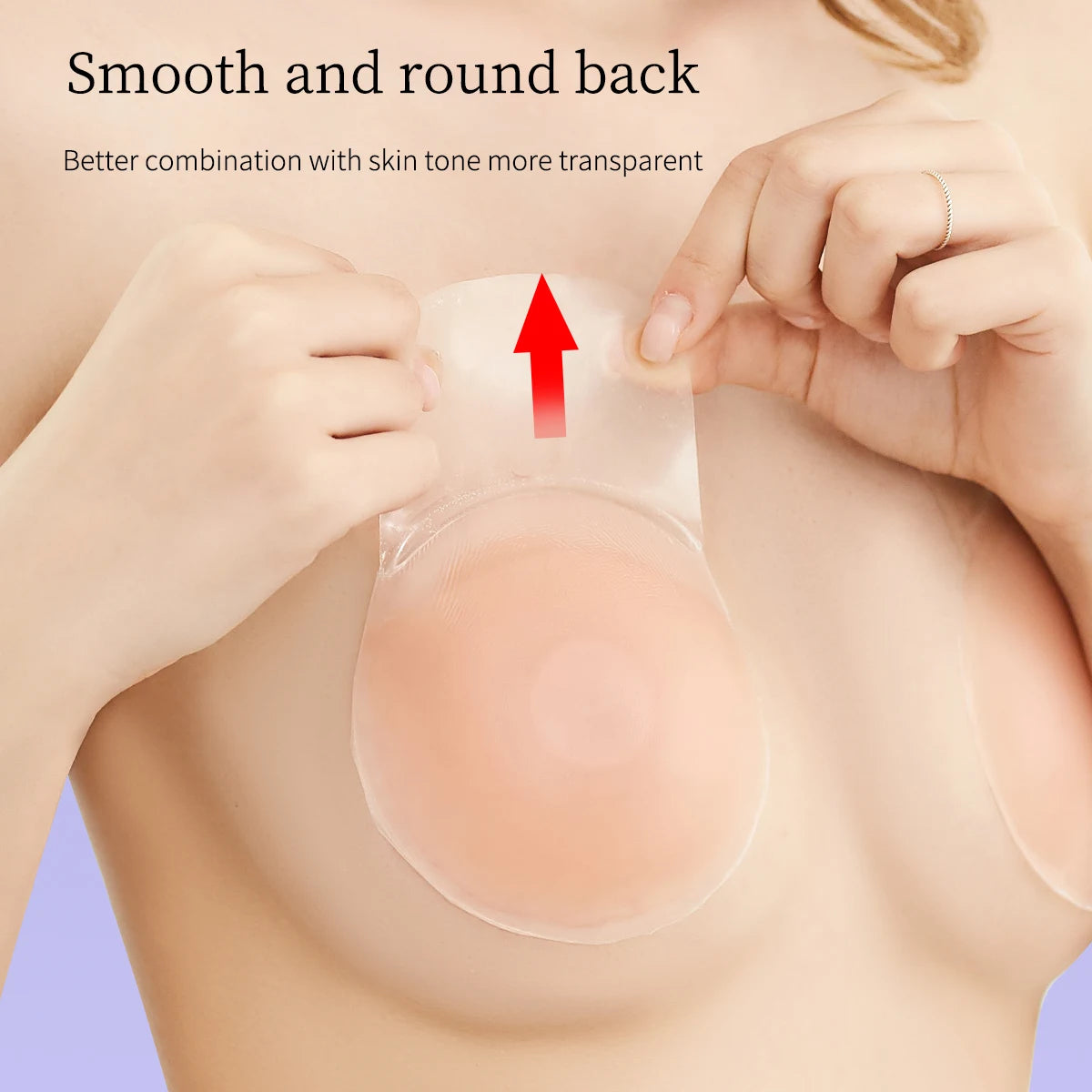 2 Pieces/Set of Circular Flower Shaped Women's Silicone Pull-Up Chest Patch Ultra-Thin Anti Convex Solid Adhesive Chest Patch