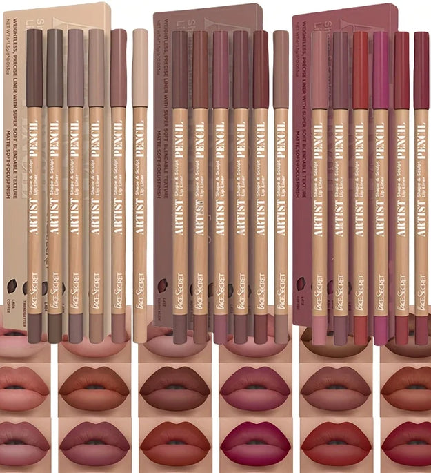 6pcs Velvet Matte Lip Liner Pencils Set Long-Lasting Non-Drying Perfect for Lining Filling Lips Versatile for All Skin Typ