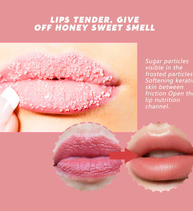 Peach Lip Scrub, Hydrating & Exfoliating Lip Care, Gently Smooths Lip Lines for Soft Skin