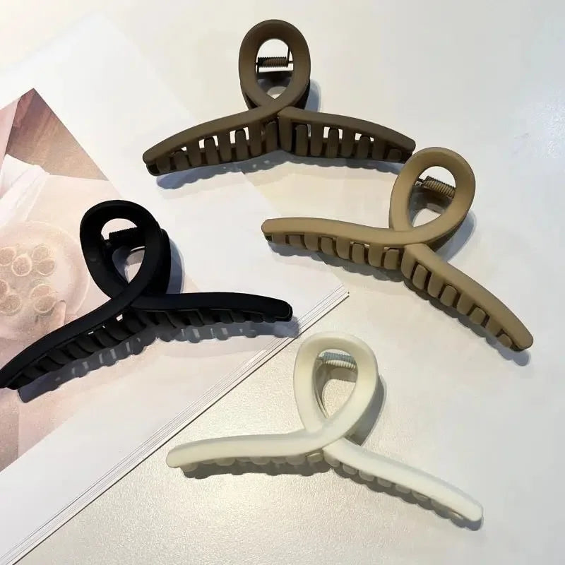 2/4Pcs Women Hair Claw Clip Cross Matte Hairpin Fashion Hairgrips Large Hair Claw Crab Clips Girls Korean Hair Accessories - BlissFully