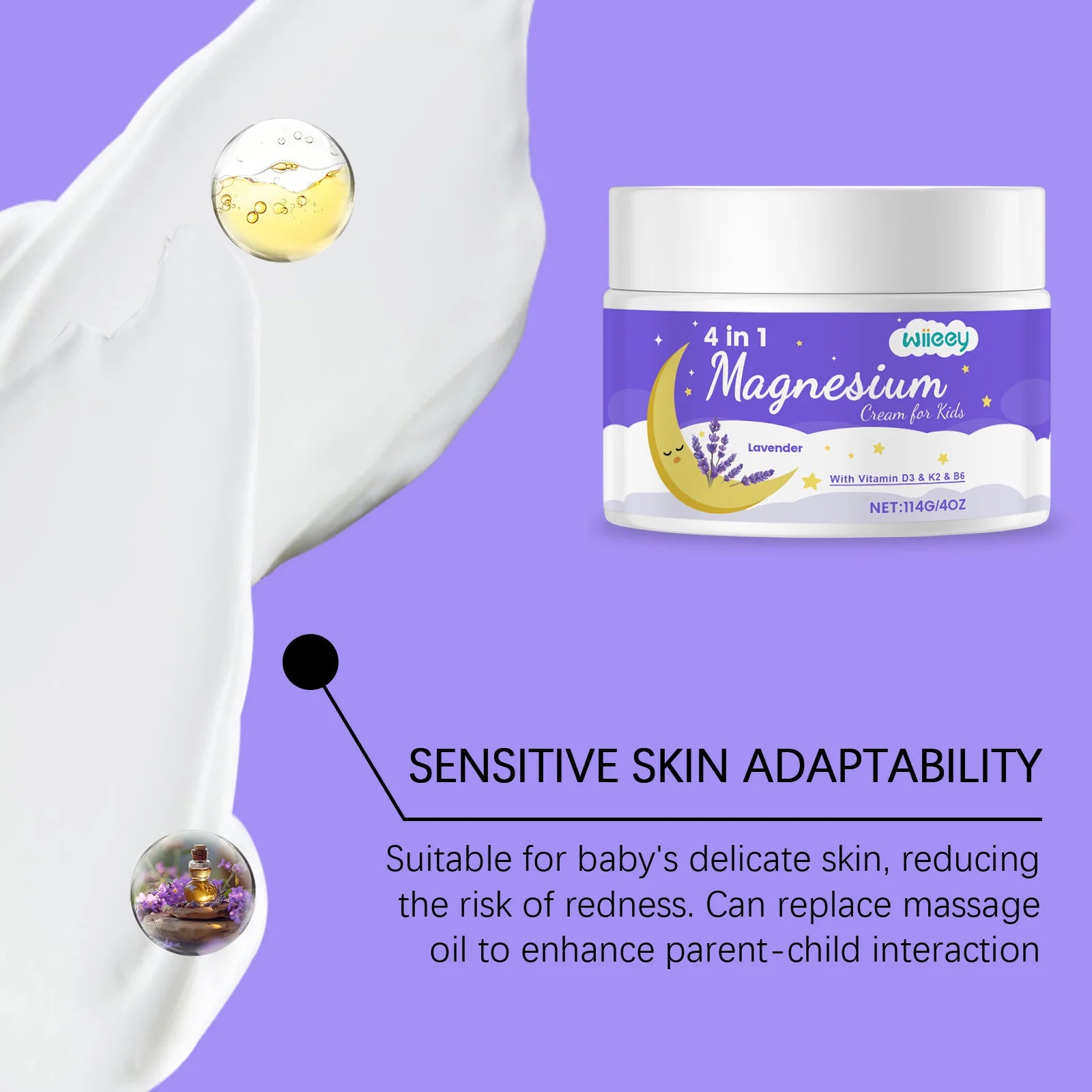 Magnesium Balm Repair Damaged Skin Nourishing Anti Drying Soften Skin Soothing Anti-Allergy Calming Moisturizing Kids Body Cream