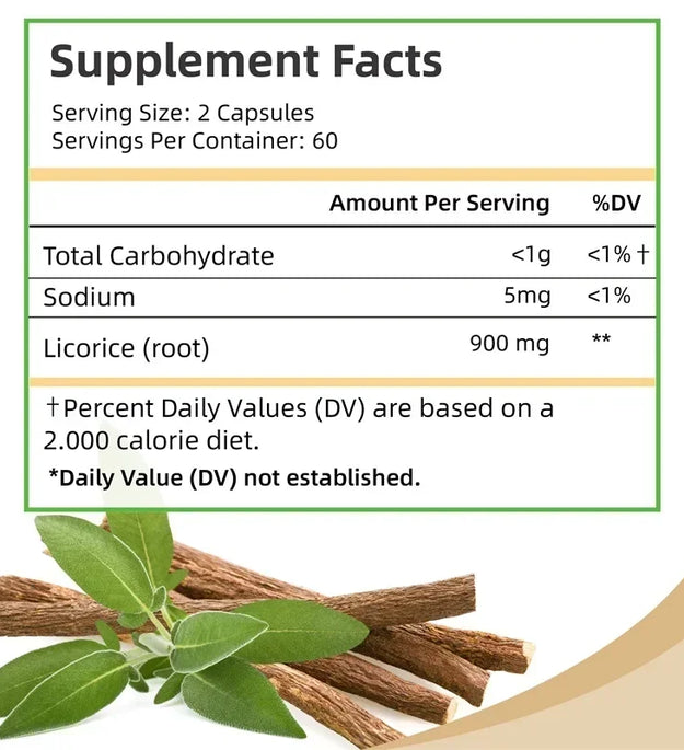Licorice Root Capsules - Relieves Occasional Heartburn and Indigestion, Soothes An Upset Stomach, Improves Digestion, Non-GMO