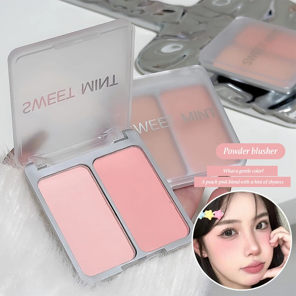 SWEETMINT Two-color Blush Matte Brightening Low Saturation Shrinking And Expanding Natural Two-in-one Blush