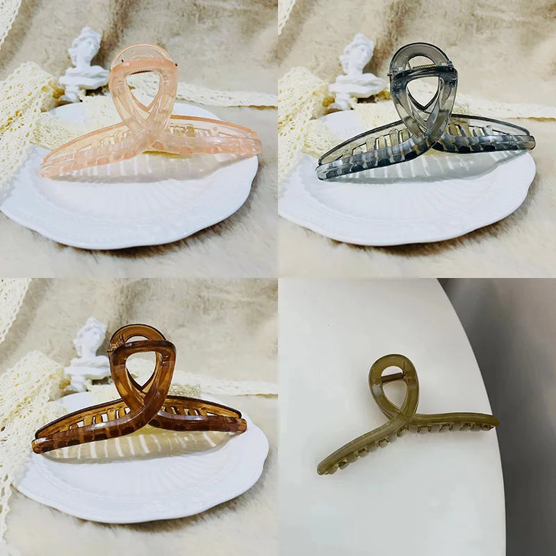 2/4Pcs Women Hair Claw Clip Cross Matte Hairpin Fashion Hairgrips Large Hair Claw Crab Clips Girls Korean Hair Accessories - BlissFully