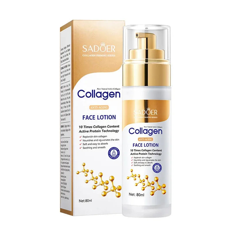 SADOER Collagen Facial Serum Face Lotion Moisturizing Face Emulsion Oil Control Water Replenishment Refreshing Facial Essence - BlissFully