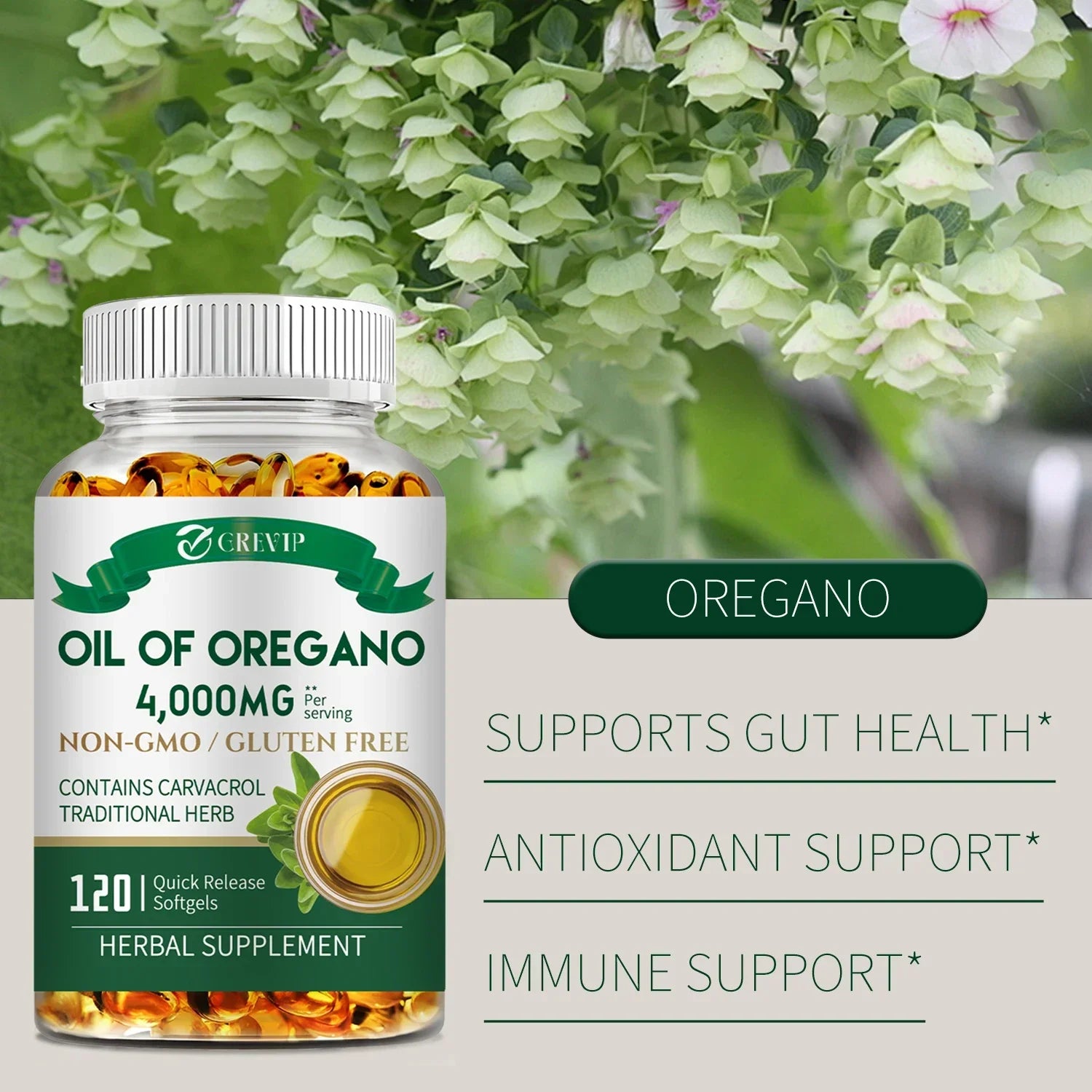 Oil of Oregano 4000mg - Relieves Bloating and Flatulence, Boosts Immunity - BlissFully