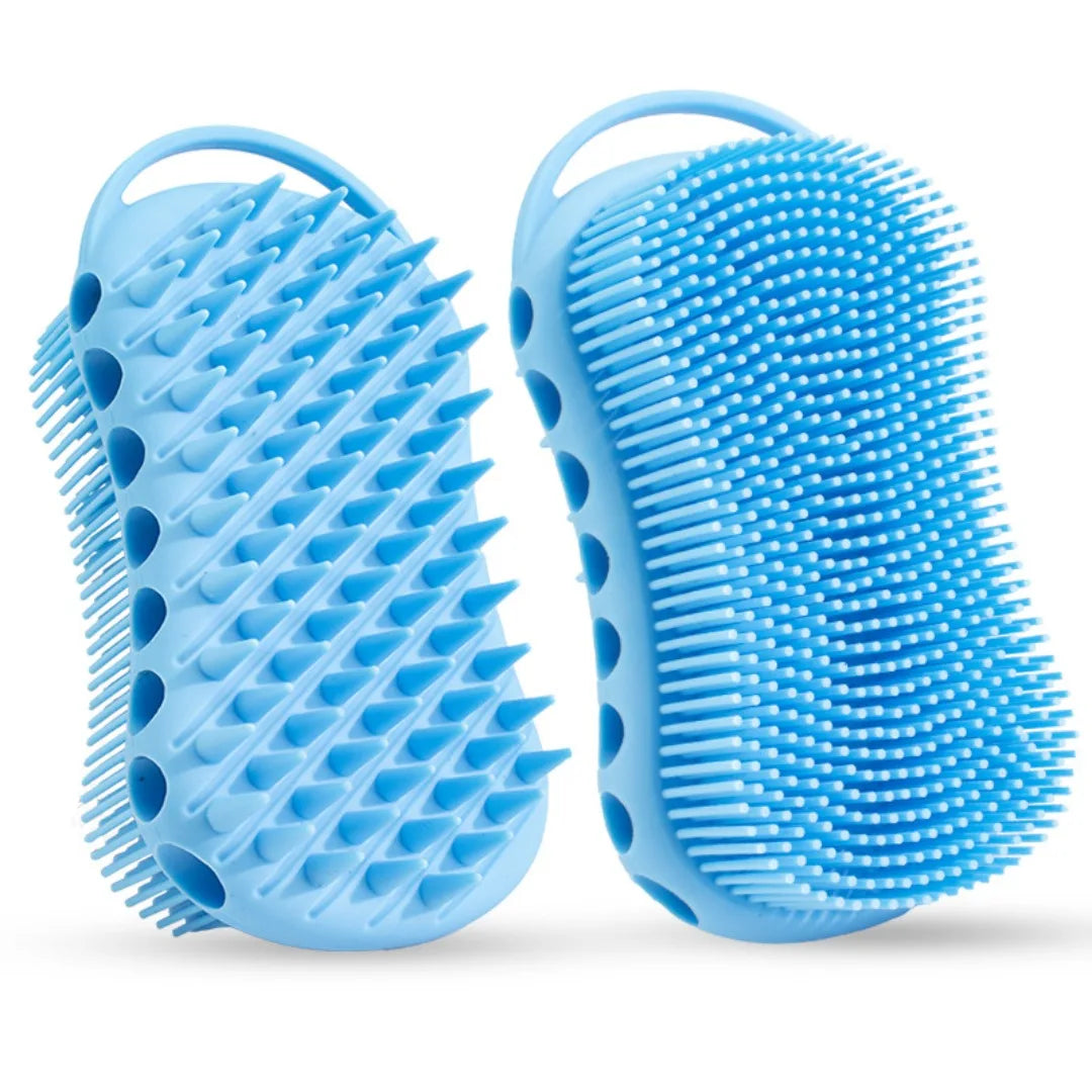 Soft Back Scrubber Brush Silicone Skin Massager Bath Shower Scrubbing Brush with Handle Body Wash Exfoliating Scrub Bath Supplie