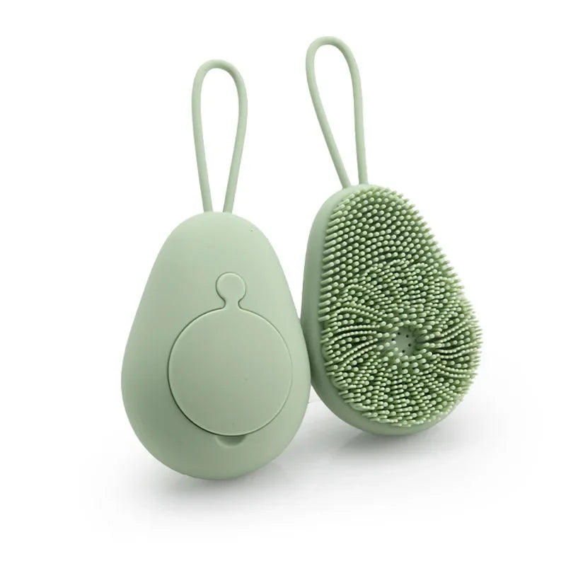 1pc Silicone Body Scrubber Exfoliating Body Scrubber Loofah Brush Refillable Bath Brush Easy Foaming Massage Brush Bathroom