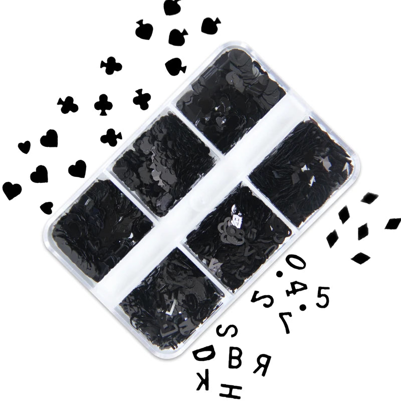 6Grids Holographic Square Nail Art Glitter Sequins Laser Ball Decoration Flakes Manicure Nails Supplies Professional Accessories