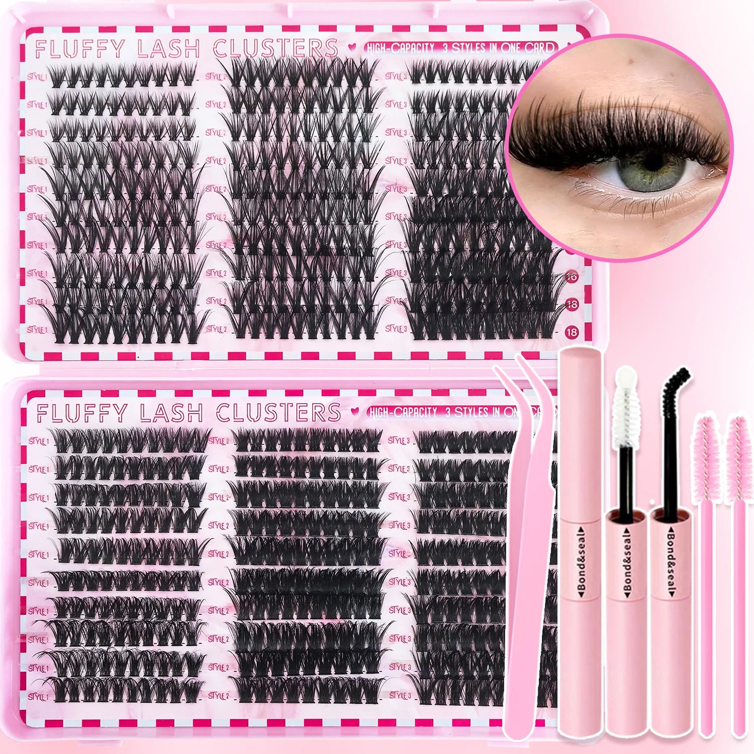 320/600/790 Cluster Lashes Kit – Daily & Party Essential with Mix-and-Match Lengths! Perfect for Effortless Glam Anytime