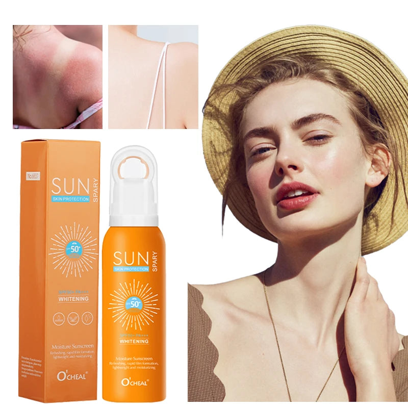 O‘cheal 150ml Sunscreen Spray Anti-aging Anti Wrinkle Moisturizing Whitening Sunscreen Spray Facial Body Neck Skin Care Cream - BlissFully