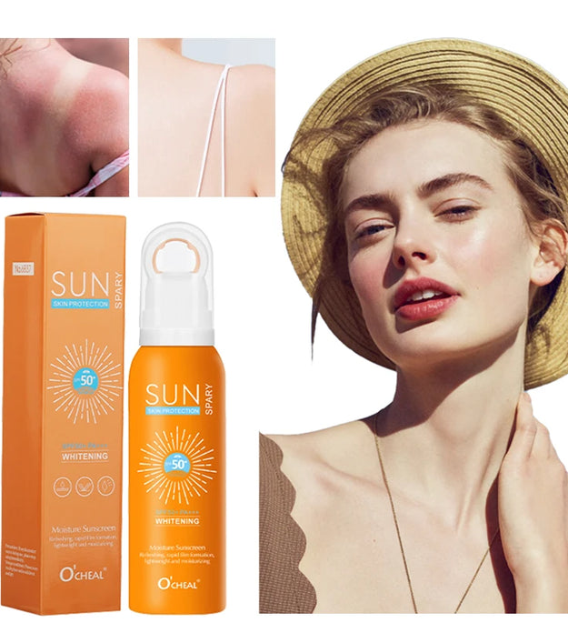 O‘cheal 150ml Sunscreen Spray Anti-aging Anti Wrinkle Moisturizing Whitening Sunscreen Spray Facial Body Neck Skin Care Cream - BlissFully