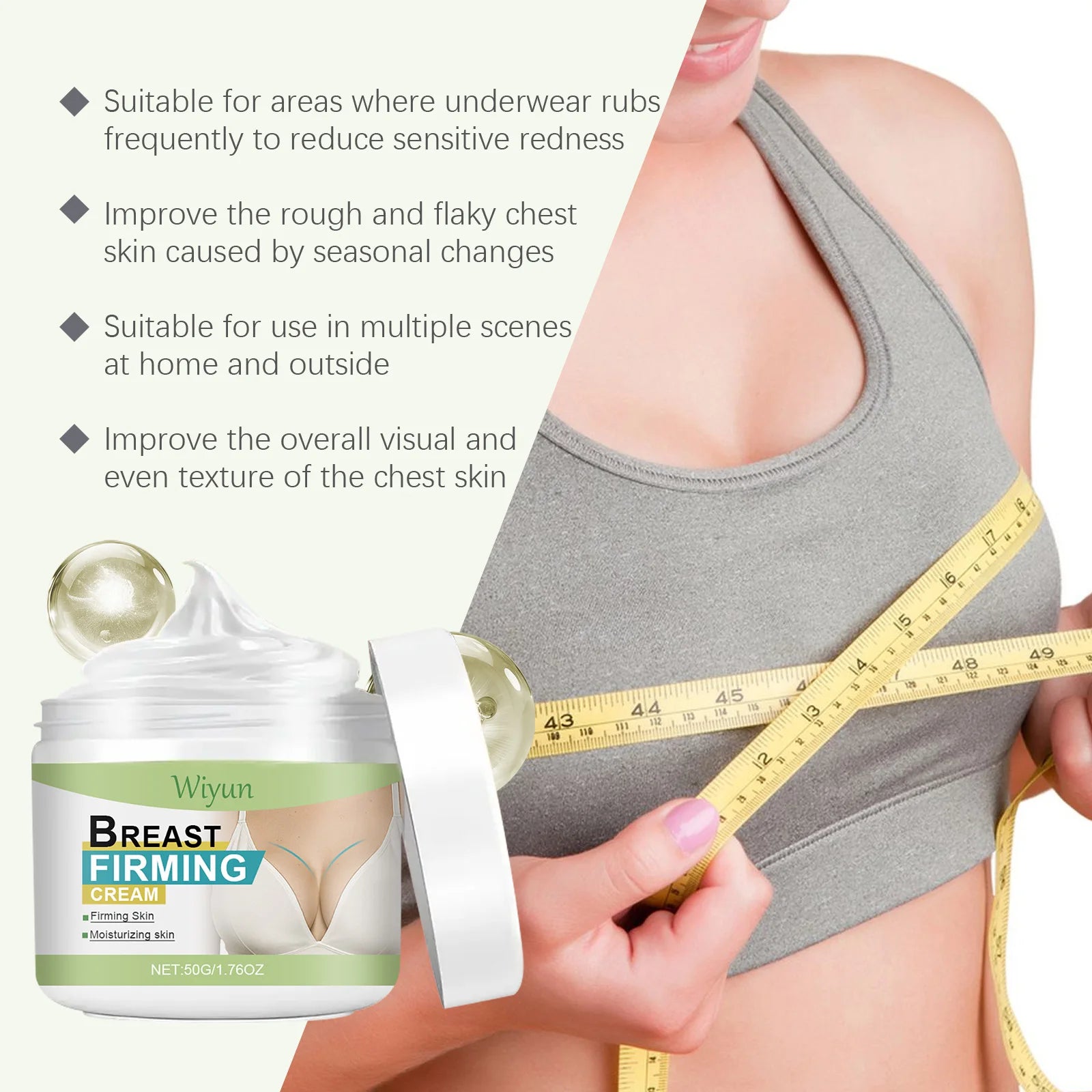 Breast Firming Cream Lifting Tightening Moisturizing Anti-Sagging Improves Elasticity Fast Absorbing for Women's Bust Care