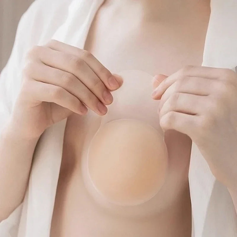 Reusable Women Breast Petals Lift Nipple Cover Invisible Petal Adhesive Strapless Backless Stick on Bra Silicone Breast Stickers