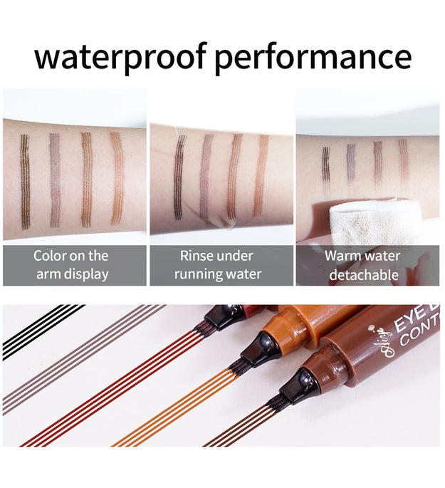 4 fork microblading eyebrow pencil waterproof eyebrow pencil natural long-lasting eyebrow makeup five colors