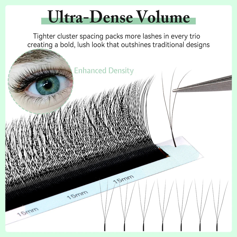Yelix Smaller Opening 3D Lashes Narrow 3D W Shape Eyelash Extension Premade Volume Fan Lashes Natural Soft Eyelash