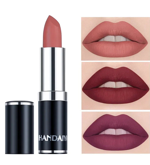 Matte Pink Velvet Lipstick Sexy Nude Red Brown Purple Lipgloss Gloss Velvety Lipstick Waterproof Makeup Long Lasting Lipstick