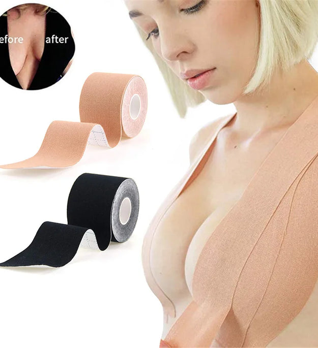 HaleyChan Boob Tape Bras for Women Adhesive Invisible Chest Nipple Pasties Covers Breast Lift Tape Push Up Bralette Sticky-1pcs