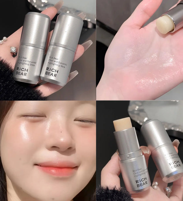 Wet and shiny! Highlighter stick brightens the eyes and contours the eyes with pearlescent silkworms to create a natural and thr