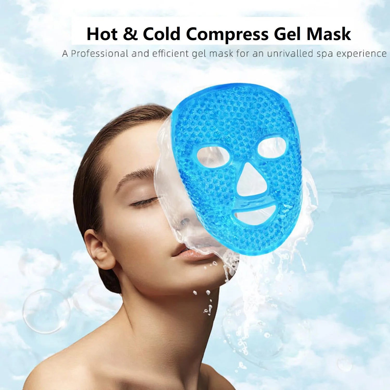 Full Face Massage Ice Mask Hot Cold Compress Gel Cooling Ice Face Eye Mask Facial Mask Face Eye Mask Ice Pack Sleeping Face SPA - BlissFully