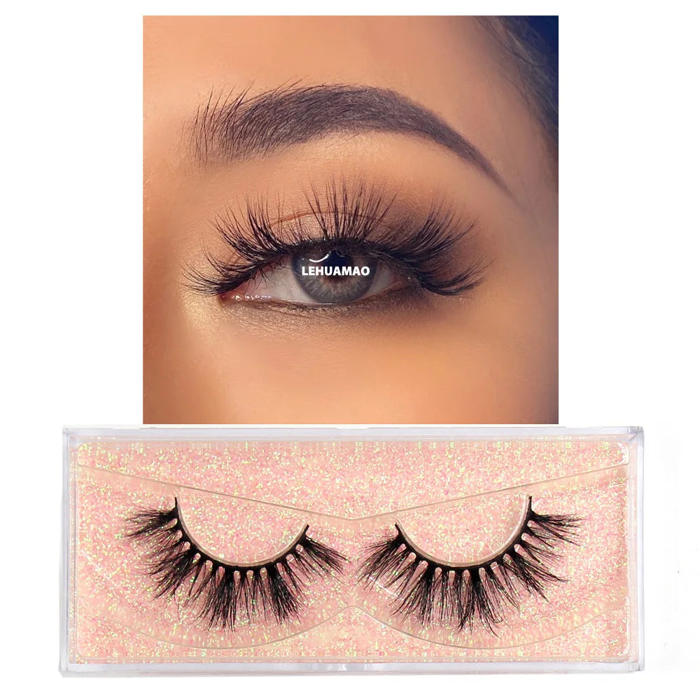 LEHUAMAO Eyelashes 3D Mink Lashes natural handmade volume soft lashes long eyelash extension real mink eyelash for makeup D103