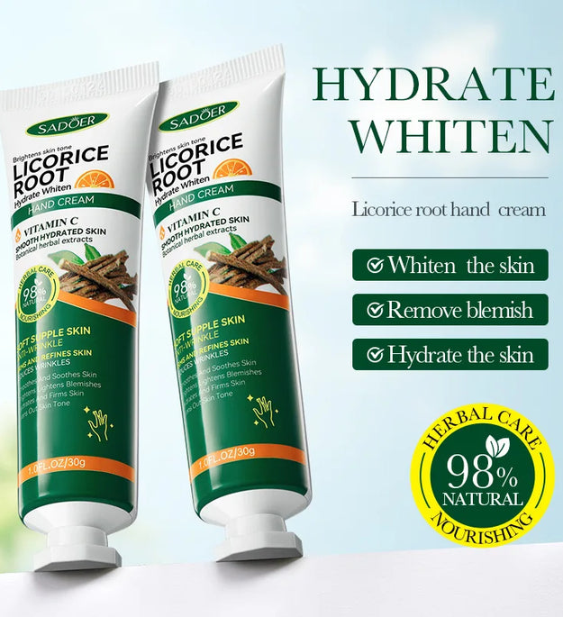 1/2/3/5pcs SADOER Vitamin C Licorice Hand Cream Moisturizing Nourishing Brightening Hydrating Hands Travel Size Skin Care
