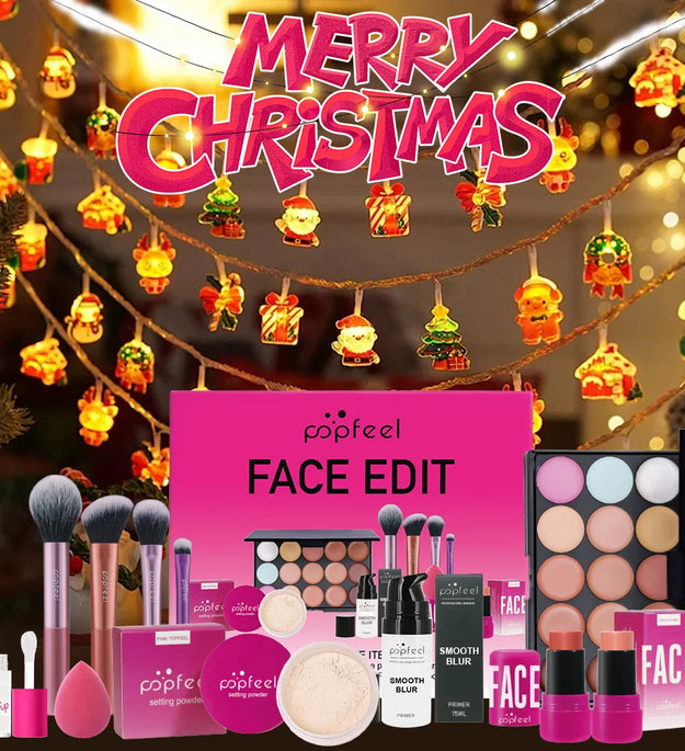 POPFEEL Valentine's Day and Holiday Makeup Gift Set - All-in-One 11-Piece Makeup Kit for Girls and Women, Featuring Concealer