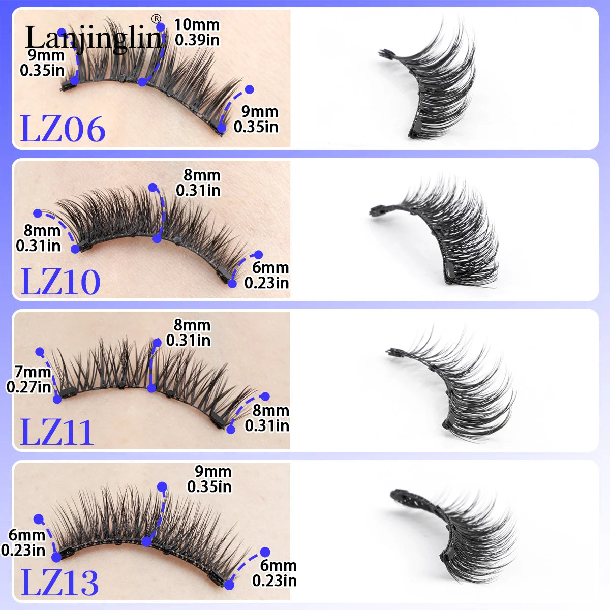 1 Pair Reusable Magnetic Lashes No Glue Needed 3D Magnetic with Clip Tweezers False Eyelash Magnetic Lash Kit Make up Eyelashes