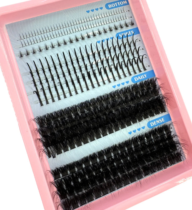 15Rows False Eyelashes Clusters Spikes&Bottom Lashes DIY Manga Cluster Eyelash Extensions Waterproof Individual Lashes Clusters