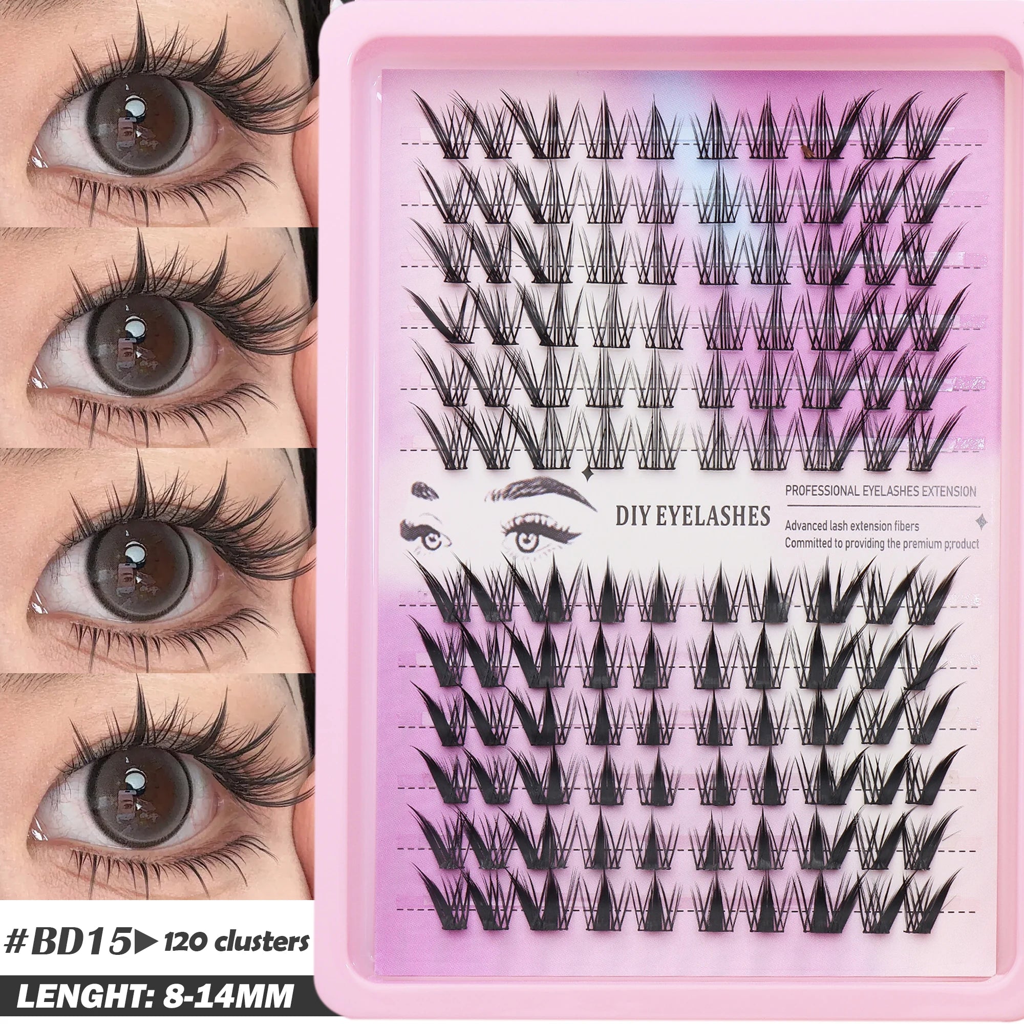 80 cluster Brown Fox Eye Tail False Eyelash wedding party and dates eyelashes  for daily makeup