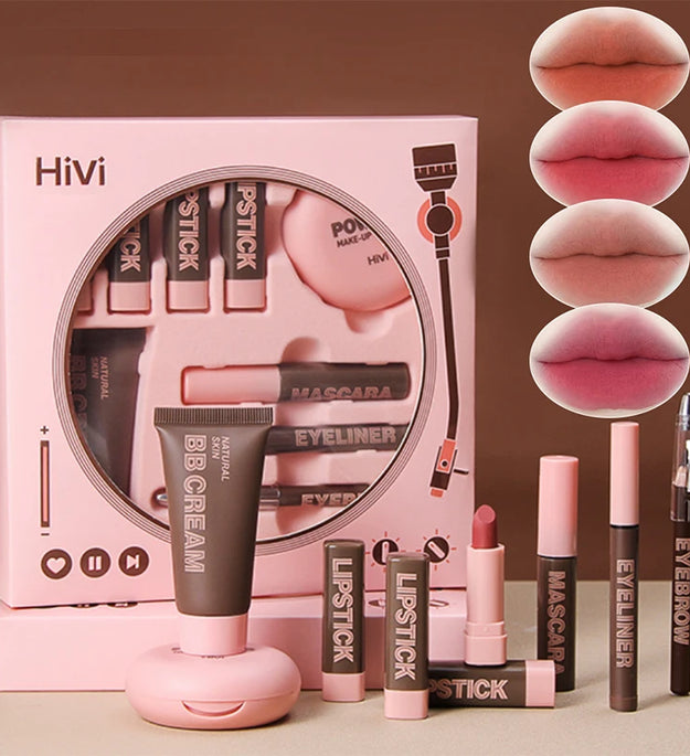 HiVi Makeup Gift Box Powder Glue Record Limited Lipstick Powder Makeup gift box set Valentine's Day gift for your wife