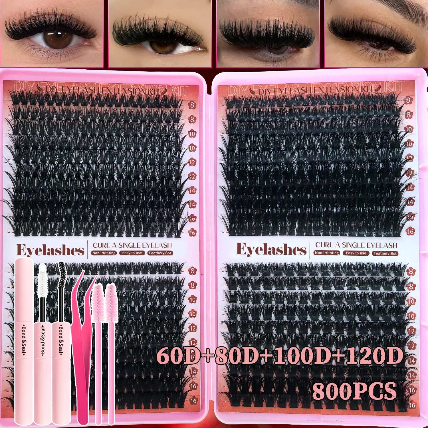 320/600/790 Cluster Lashes Kit – Daily & Party Essential with Mix-and-Match Lengths! Perfect for Effortless Glam Anytime