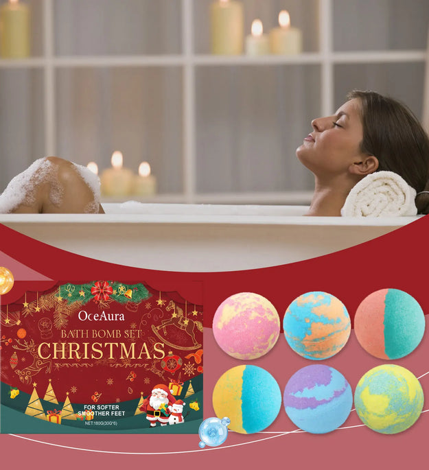 6/12/18pcs Bath Bombs for Kids With Surprise Bubble Bath Ball Anti Fatigue Relaxing Body Care Spa New Year Christmas Gift Set
