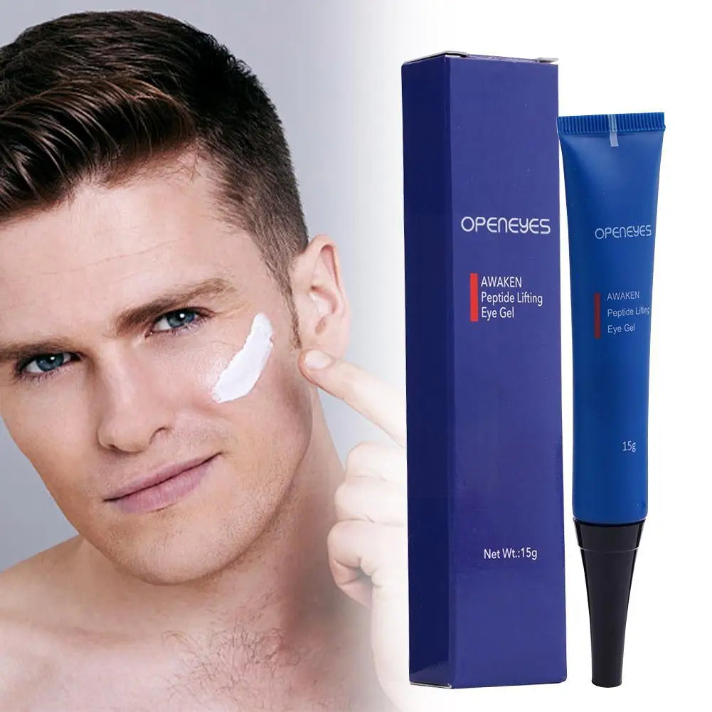 15g Openeyes Awaken Peptide Lifting Eye Gel Men Eye Cream Moisturizing Under Eye Cream Fade Dark Circles and Puffiness Fine Line
