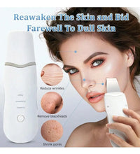 Ultrasonic Skin Scrubber Scrubber Deep Vibrate Facial Cleaner Shovel Face Scrubber Peeling Black Head Remover Facial Massager - BlissFully