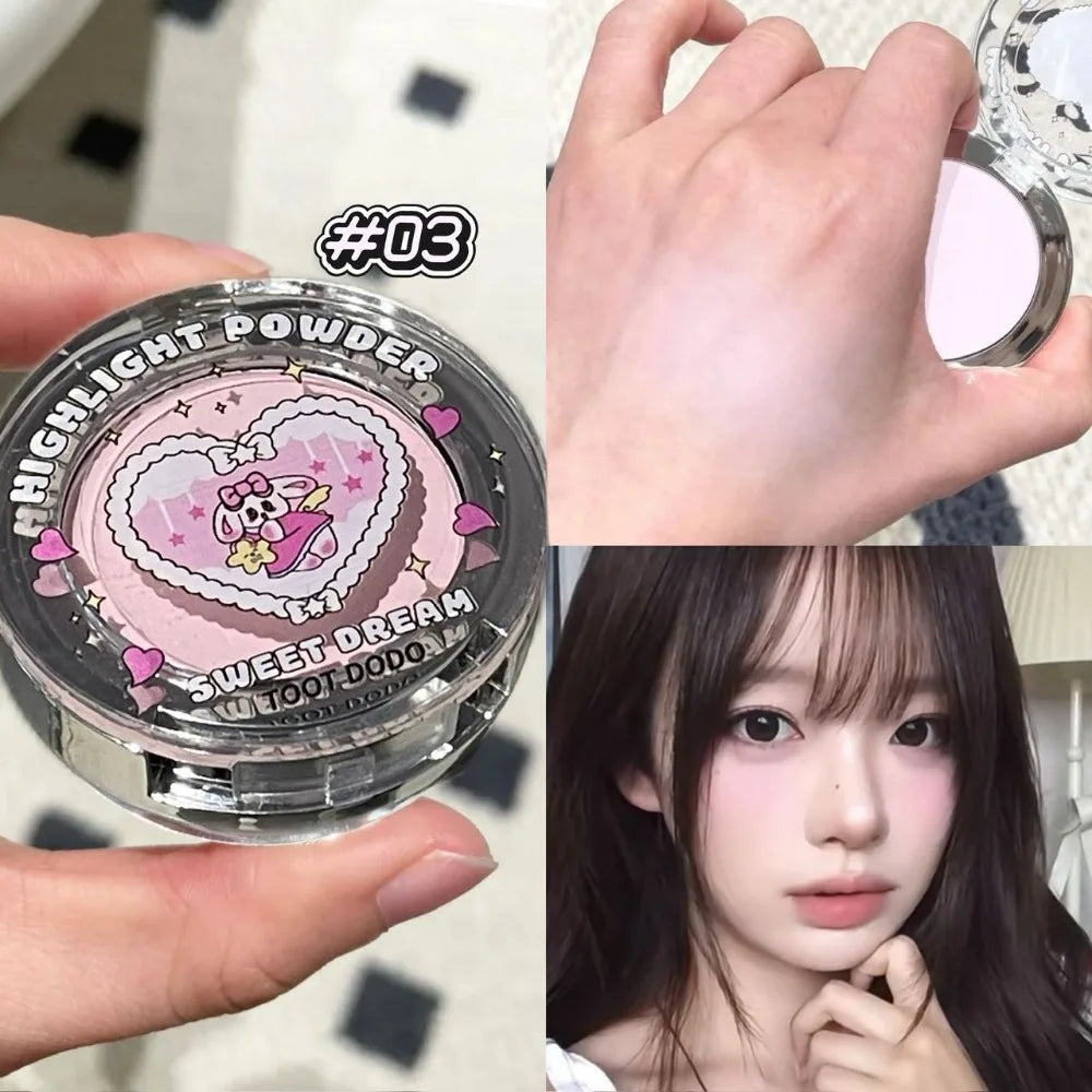 Sweet Dream Matte White Highlighter Powder Natural Korea Face Rouge Palette Contour Blush Brigthening Reparing Makeup Plate