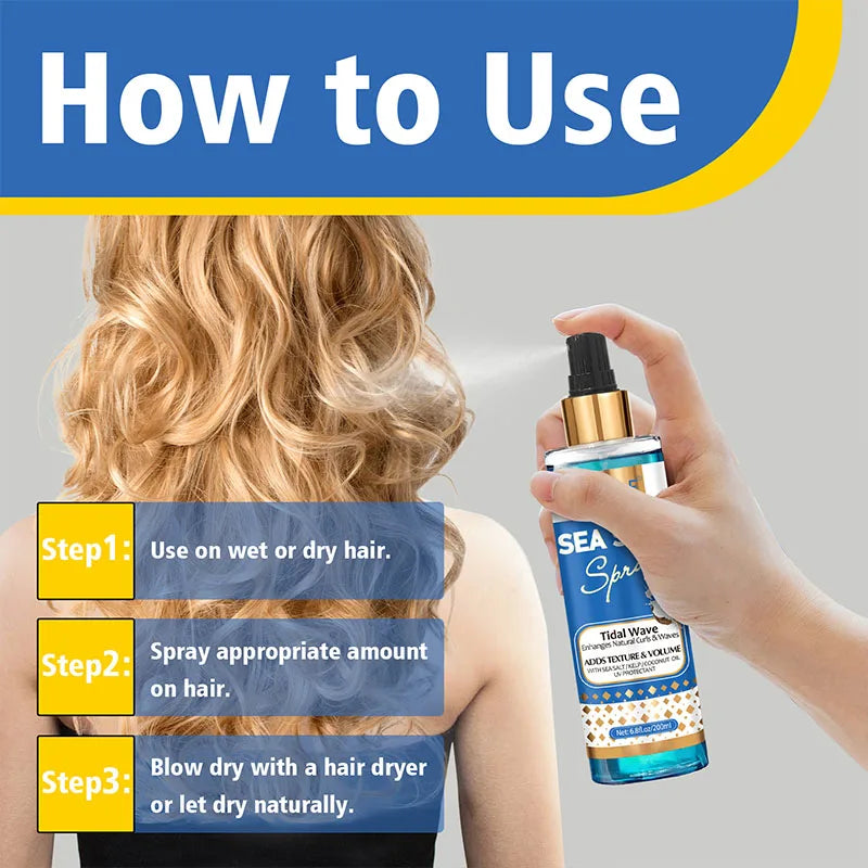 GOIPLE 200ml Sea Salt Spray Moisturizes Conditions Hair Texture Thicknes Beach Surfer Hairspray Mist For Men and Women