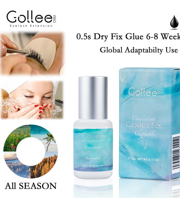 Gollee 1s Dry lash glue Adaptability Use Eyelashes Extension Glue Waterproof 6-8 Weeks Long Lasting Low Smell Super Glue Makeup