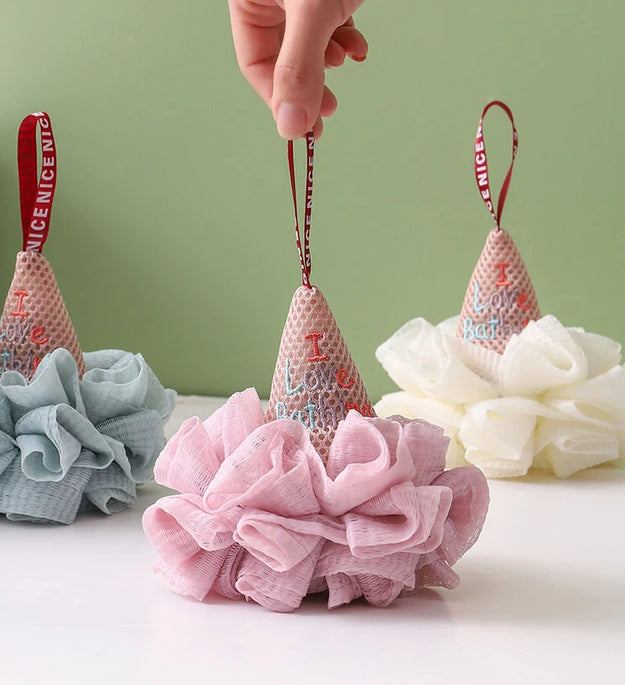 Men Women Bath Sponge Ice Cream Shape Exfoliating Loofah Body Scrubber Shower Cleaning Loofahs Bathroom Bathing Accessories