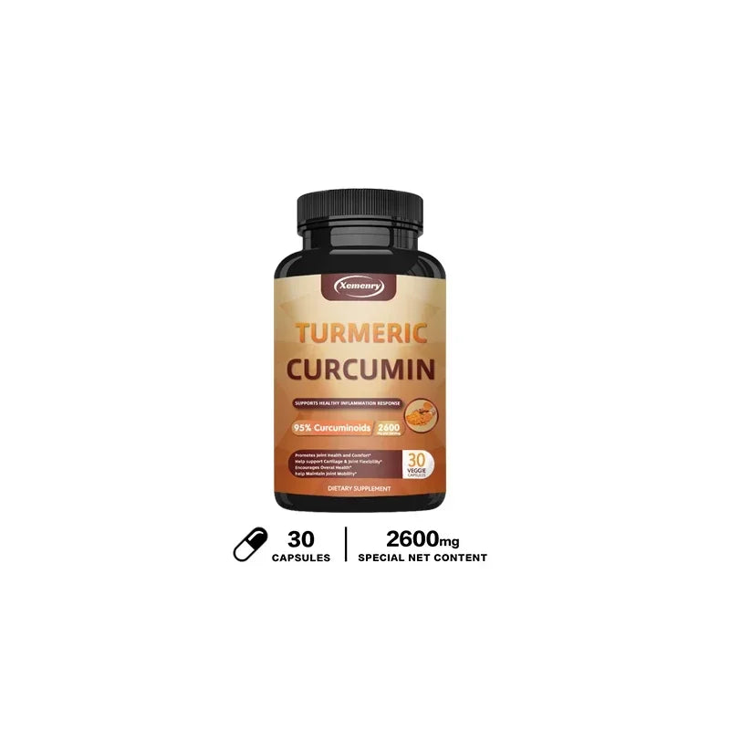 Turmeric Curcumin Capsules Supplement, with BioPerine Black Pepper Extract, for Joint, Digestive & Immune Support