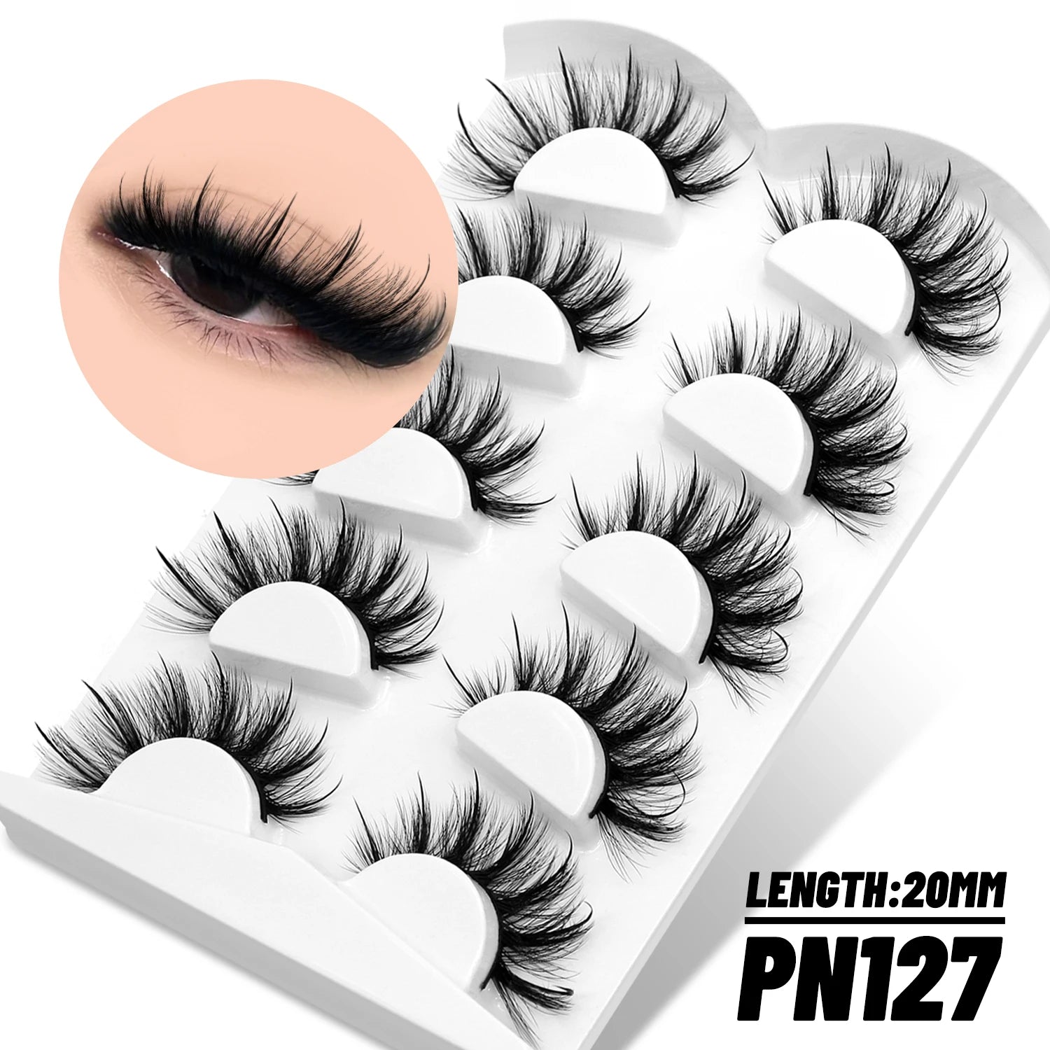 GROINNEYA Fluffy Eyelashes 3D Mink False Lashes Fluffy Soft Cross Manga Lashes Wispy Volume Mink Lashes Dramatic Makeup