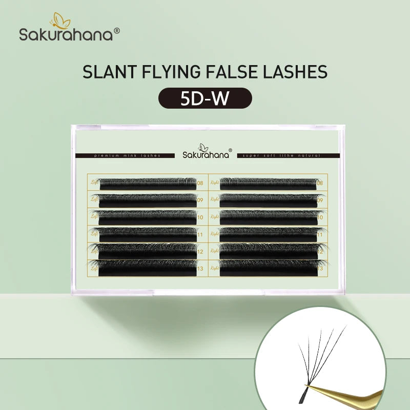 SAKURAHANA Fox 3D 4D 5D Shaped Eyelashes Fibers False Eyelashes Extension Premade Volume Fans Slant Flying False Eyelashes