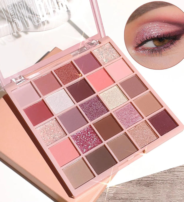 25-color eye shadow tray, oatmeal milk tea tray, sparkling powder, pearl sequins, gentle orange brown, affordable eye shadow