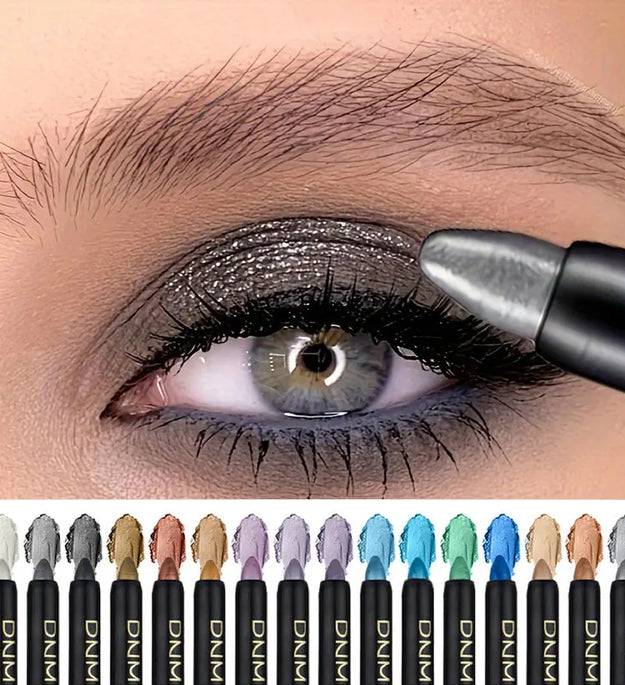 16 Colors Pearlescent Eyeliner, Color Glitter Waterproof Long-Lasting Eye Makeup Non-smudge Eyeliner