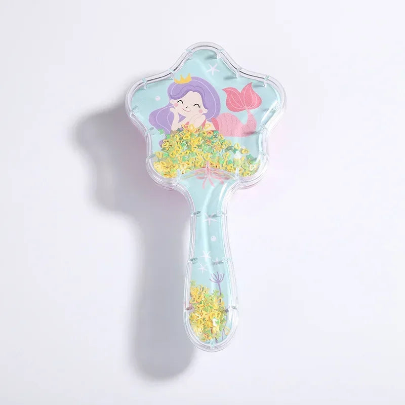 New Cartoon Air Cushion Massage Comb Star Shape Sequins Quicksand Anti-knot Combs for Baby Kids Comb for Curly Hair