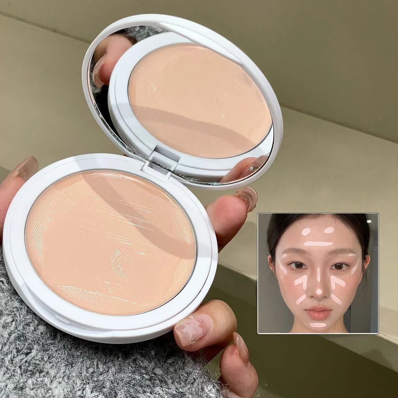 Soft Focus Cream Highlighter Palette Silky Texture Moisturizing Concealer Long-lasting Makeup Brightening Modifying Dullness