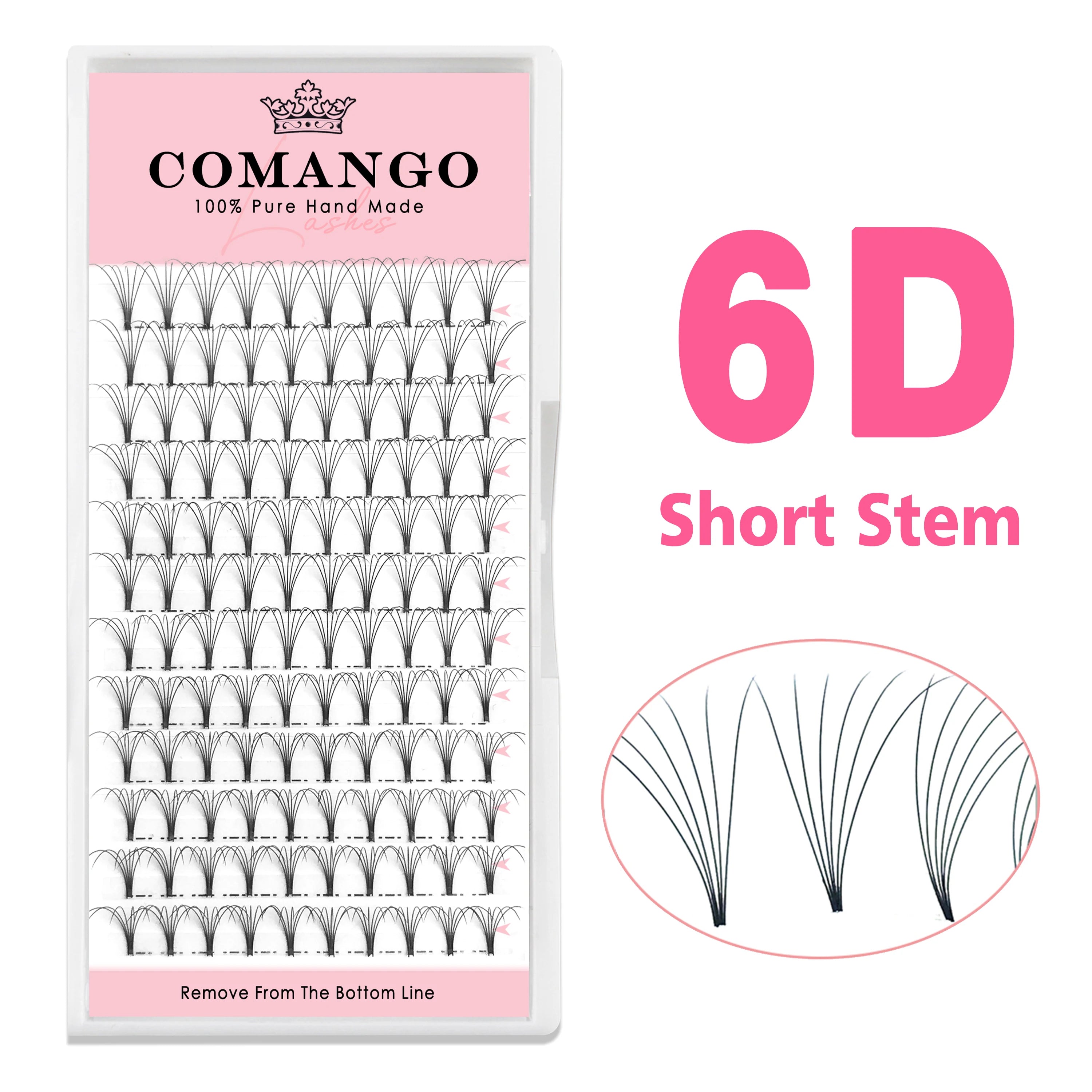CoMango Premade Volume Fans Short Stem Russian Eyelash Extensions Wide Fans 3D 4D 5D 6D 8D 10D Faux Mink Lashes Wholesale