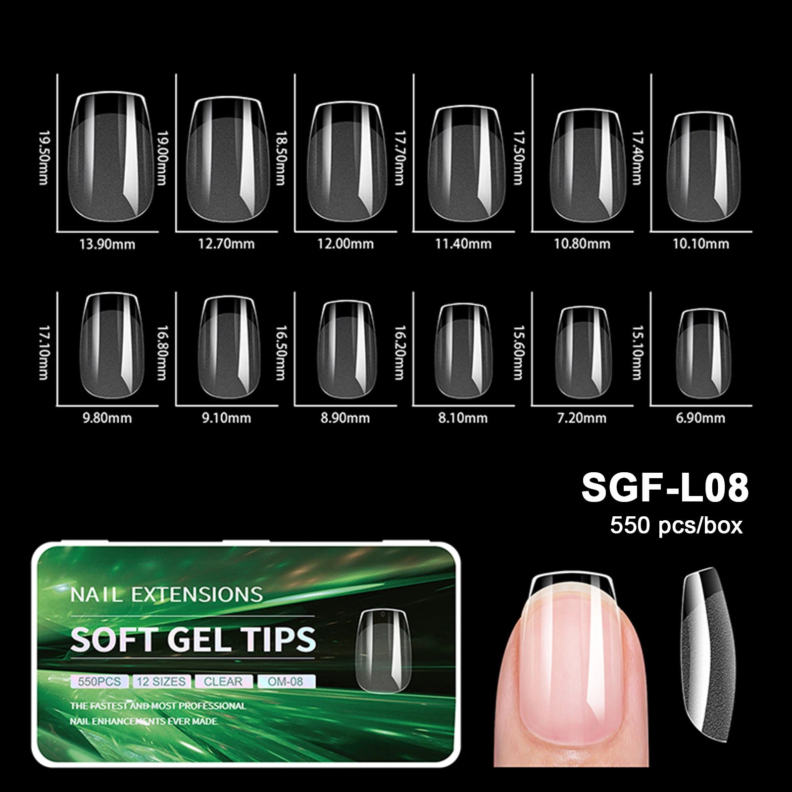 Luxury False Nail Tips Soft Gel Fingertip Semi-matte Capsules Almond French Coffin Full Cover Artificial Fake Nails Extension
